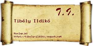 Tibély Ildikó névjegykártya