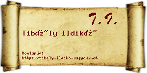Tibély Ildikó névjegykártya